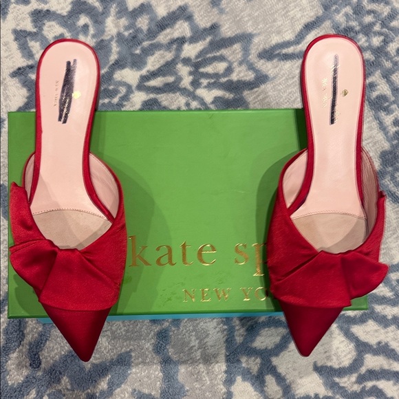 kate spade Shoes - Kate Spade Red Bow Mules